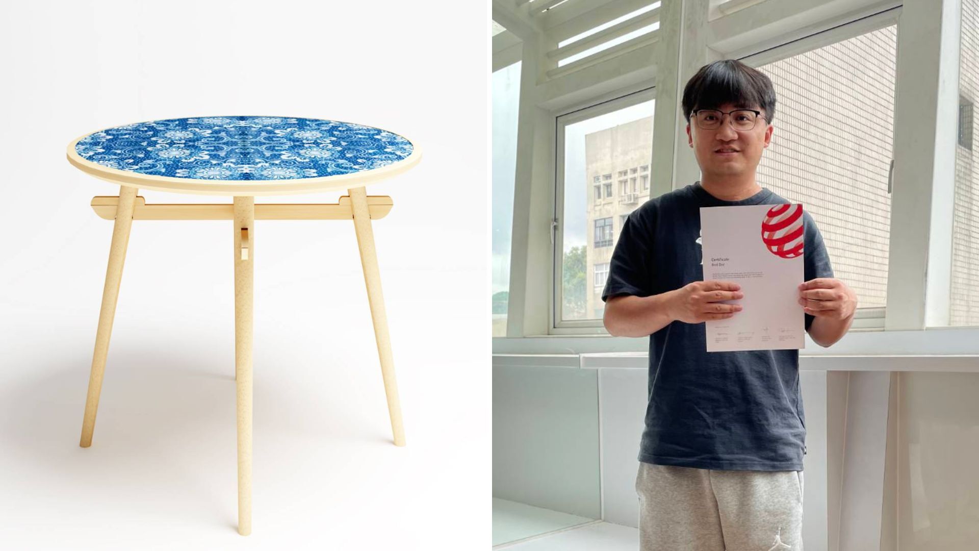 Second-year doctoral student Ji-Wei He achieved his fourth Red Dot Design Award with his creation, the “Detachable Table”.