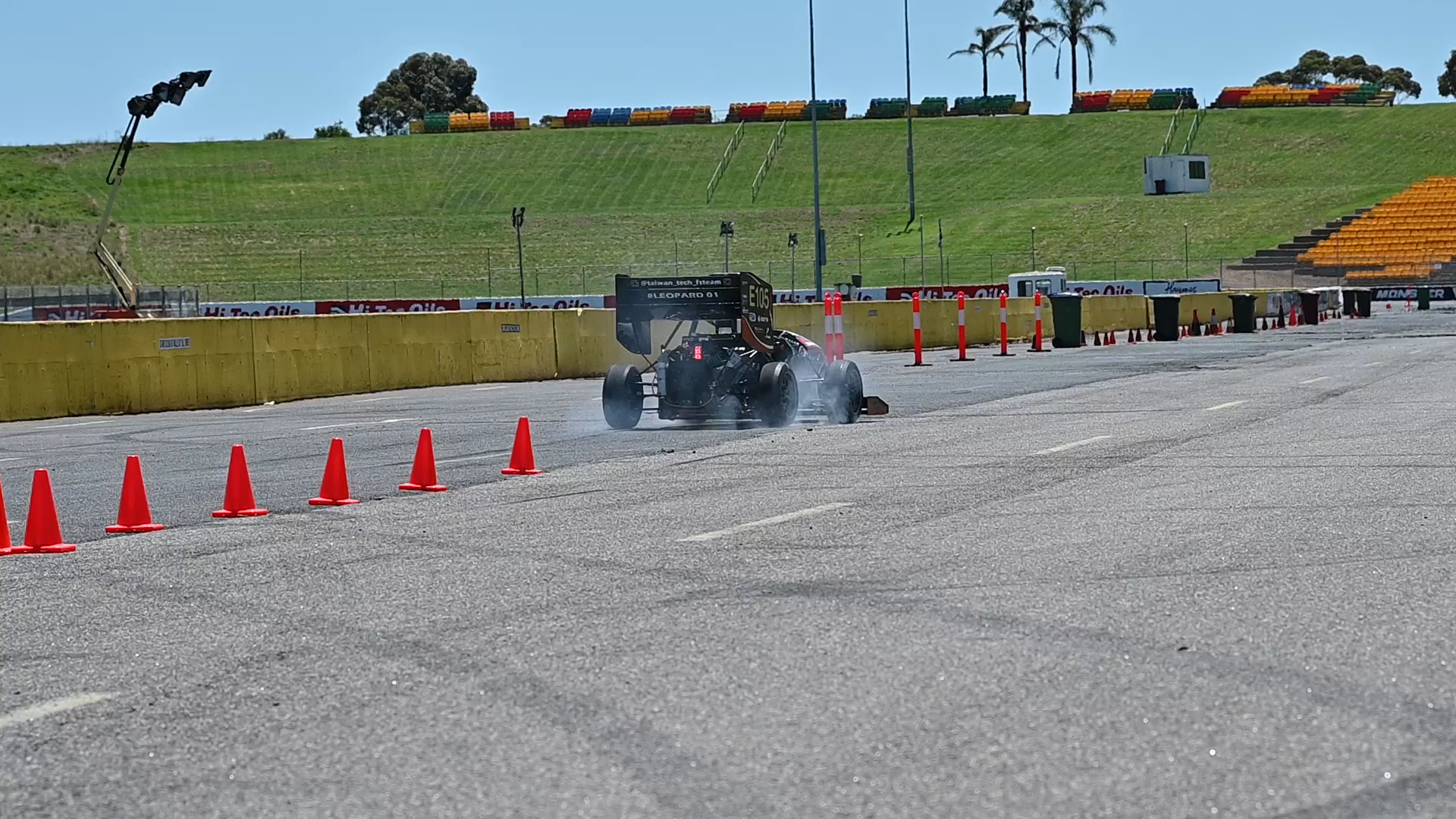 The vehicle undergoes a brake test.